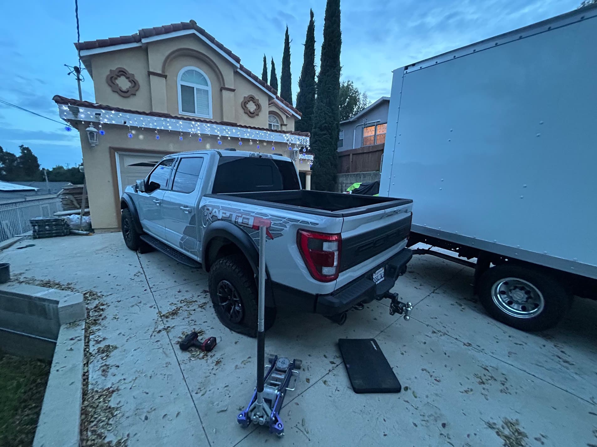 Mobile tire technician on-site in service area